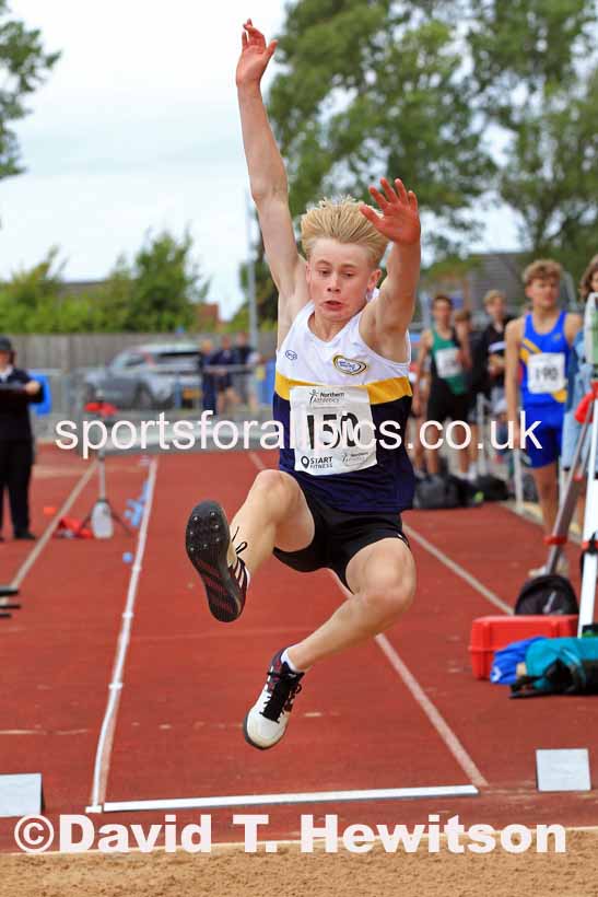 Boys Under-15s long jump, 2023 Northern Under-13s, Under-15s and Under-17s, Middlesbrough.  Photo: David T. Hewitson/Sports for All Pics